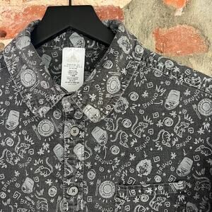 Disney Men's Encanto "Bruno" Black Grey SS Button Down Shirt SIze L
